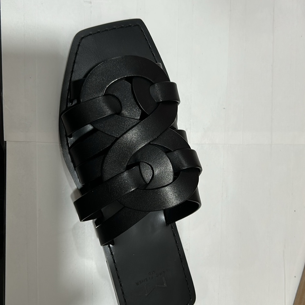 Marc Fisher LTD black kimiko Leather upper slide sandals NWT size 6m… - Picture 10 of 14